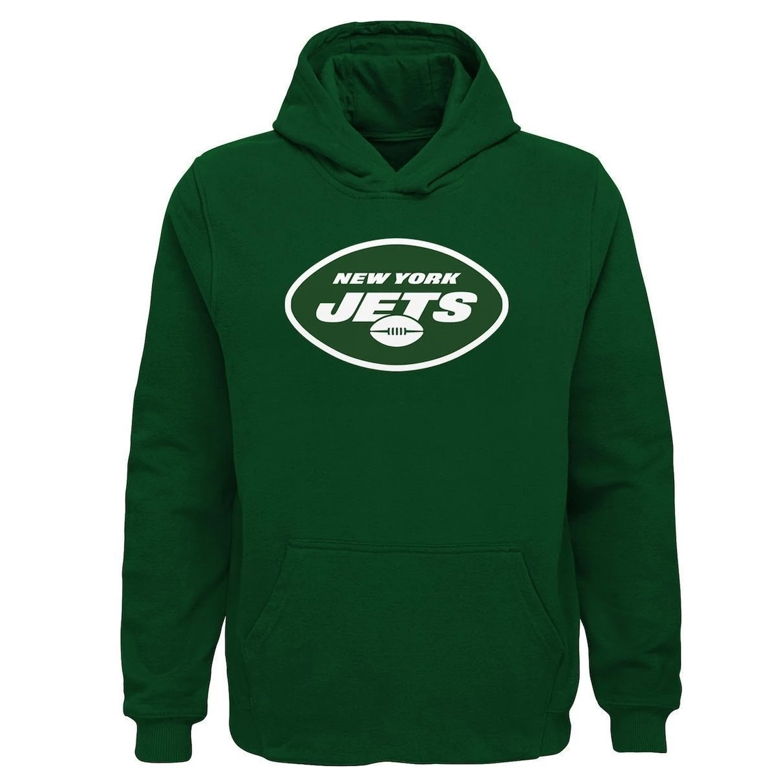 Outerstuff New York Jets Youth Primary Logo Team Color Fleece Pullover Hoodie - Green - Image 2