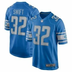 Nike Men's D'Andre Swift Blue Detroit Lions Team Game Jersey