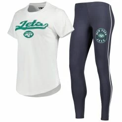 Concepts Sport Women's White/Charcoal New York Jets Sonata T-Shirt & Leggings Sleep Set
