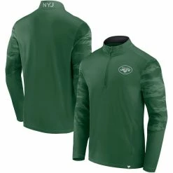 Fanatics Branded Men's Green New York Jets Ringer Quarter-Zip Jacket