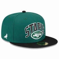 New Era X Staple Men's Green/Black New York Jets NFL X Collection 59FIFTY Fitted Hat