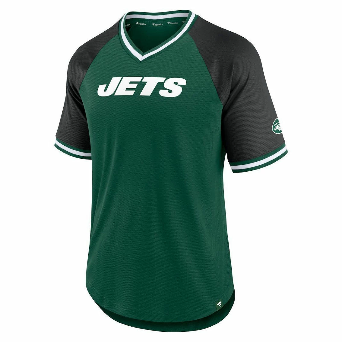 Fanatics Branded Men's Green/Black New York Jets Second Wind Raglan V-Neck T-Shirt - Image 3