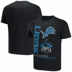 Staple Men's NFL X Black Detroit Lions World Renowned T-Shirt