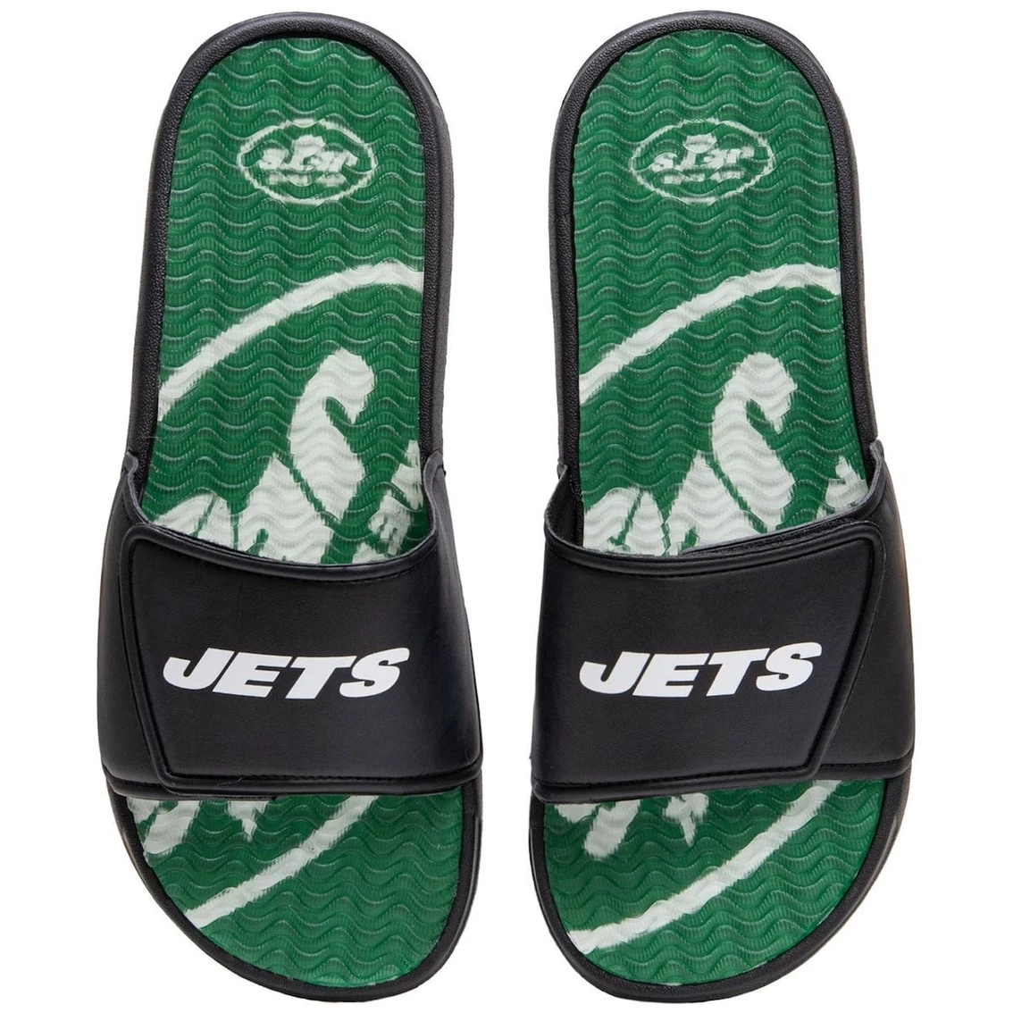 Men's FOCO New York Jets Wordmark Gel Slide Sandals - Image 2