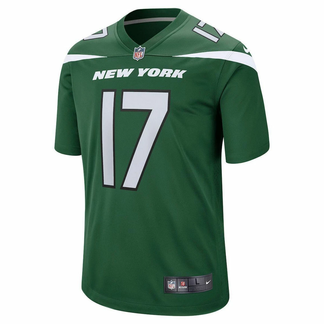 Nike Men's Garrett Wilson Green New York Jets Player Game Jersey - Image 3