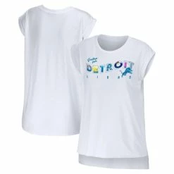 WEAR By Erin Andrews Women's White Detroit Lions Greetings From Muscle T-Shirt