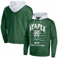 Staple Men's NFL X Green New York Jets Throwback Vintage Wash Pullover Hoodie