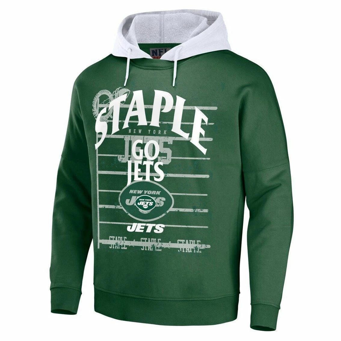 Staple Men's NFL X Green New York Jets Throwback Vintage Wash Pullover Hoodie - Image 3