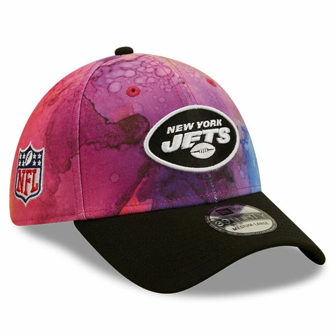 New Era Men's Pink/Black New York Jets 2022 NFL Crucial Catch 39THIRTY Flex Hat