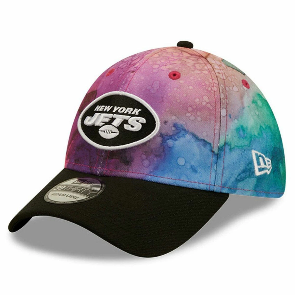 New Era Men's Pink/Black New York Jets 2022 NFL Crucial Catch 39THIRTY Flex Hat - Image 4