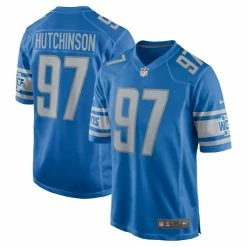 Nike Men's Aidan Hutchinson Blue Detroit Lions Player Game Jersey