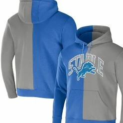 Staple Men's NFL X Blue Detroit Lions Split Logo Pullover Hoodie