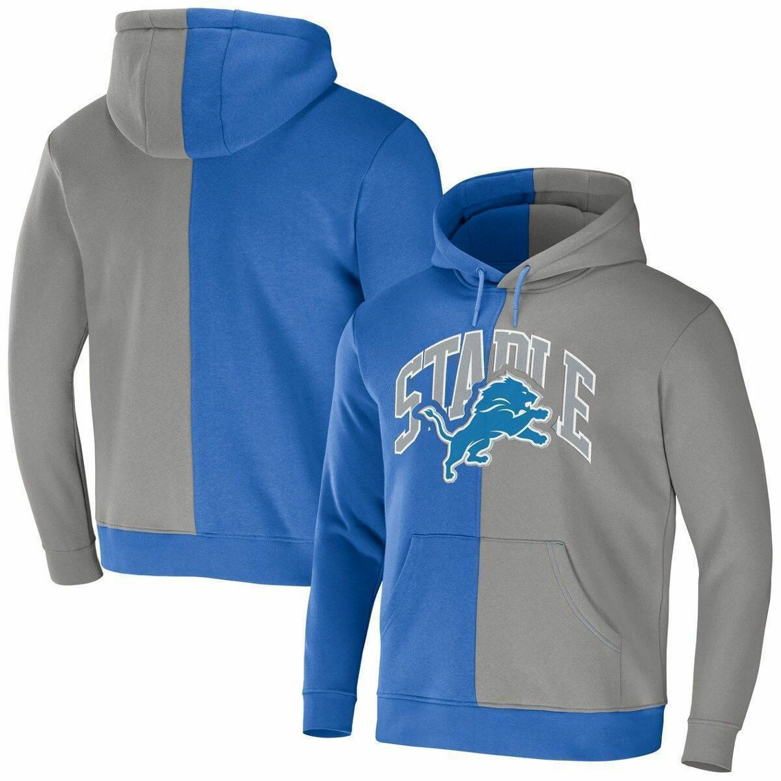 Staple Men's NFL X Blue Detroit Lions Split Logo Pullover Hoodie - Image 2