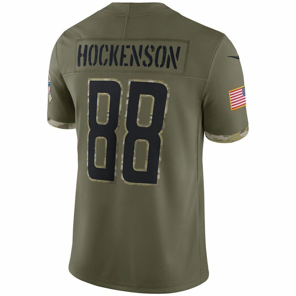 Nike Men's T.J. Hockenson Olive Detroit Lions 2022 Salute To Service Limited Jersey - Image 4