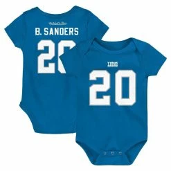 Mitchell & Ness Infant Barry Sanders Blue Detroit Lions Mainliner Retired Player Name & Number Bodysuit