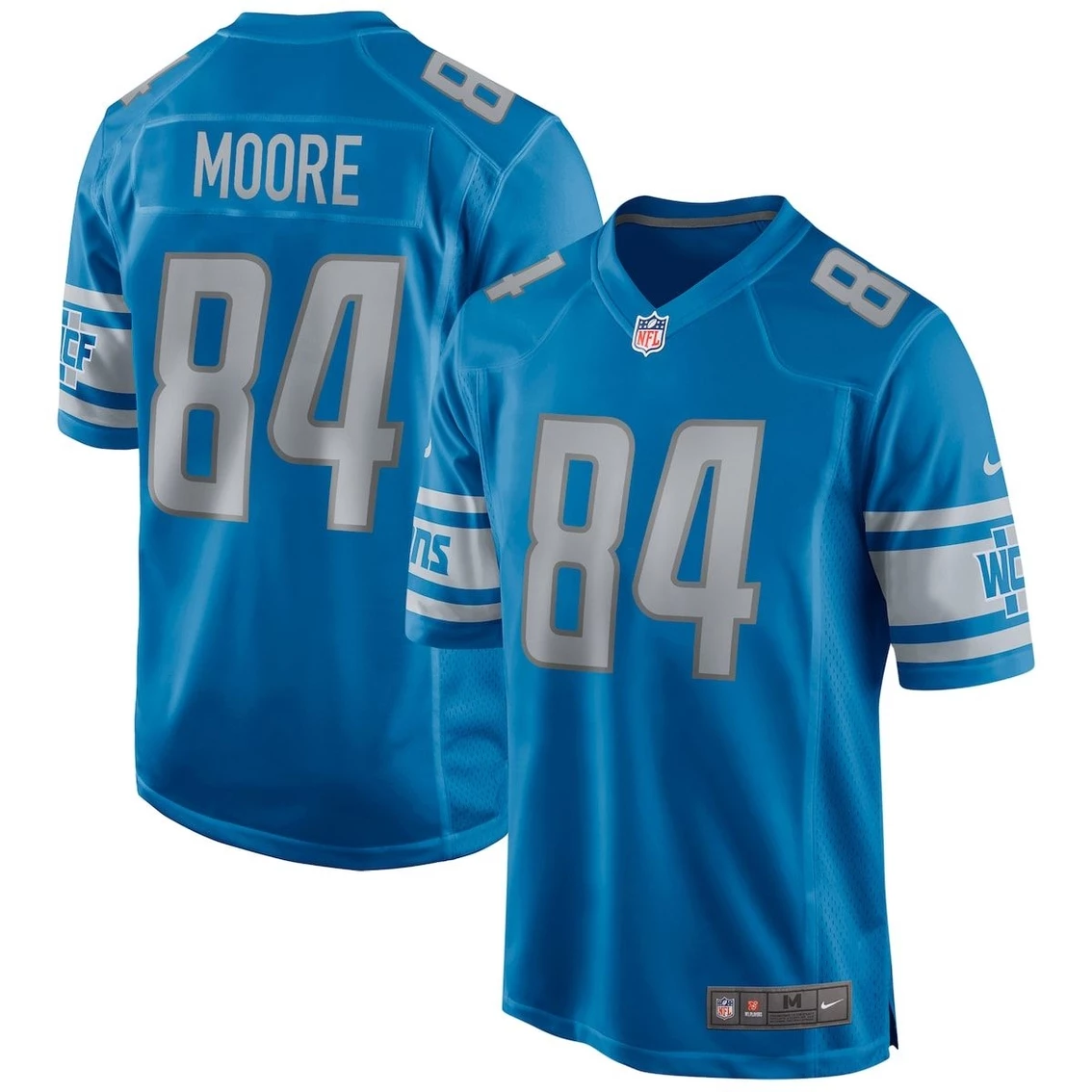 Nike Men's Herman Moore Blue Detroit Lions Game Retired Player Jersey