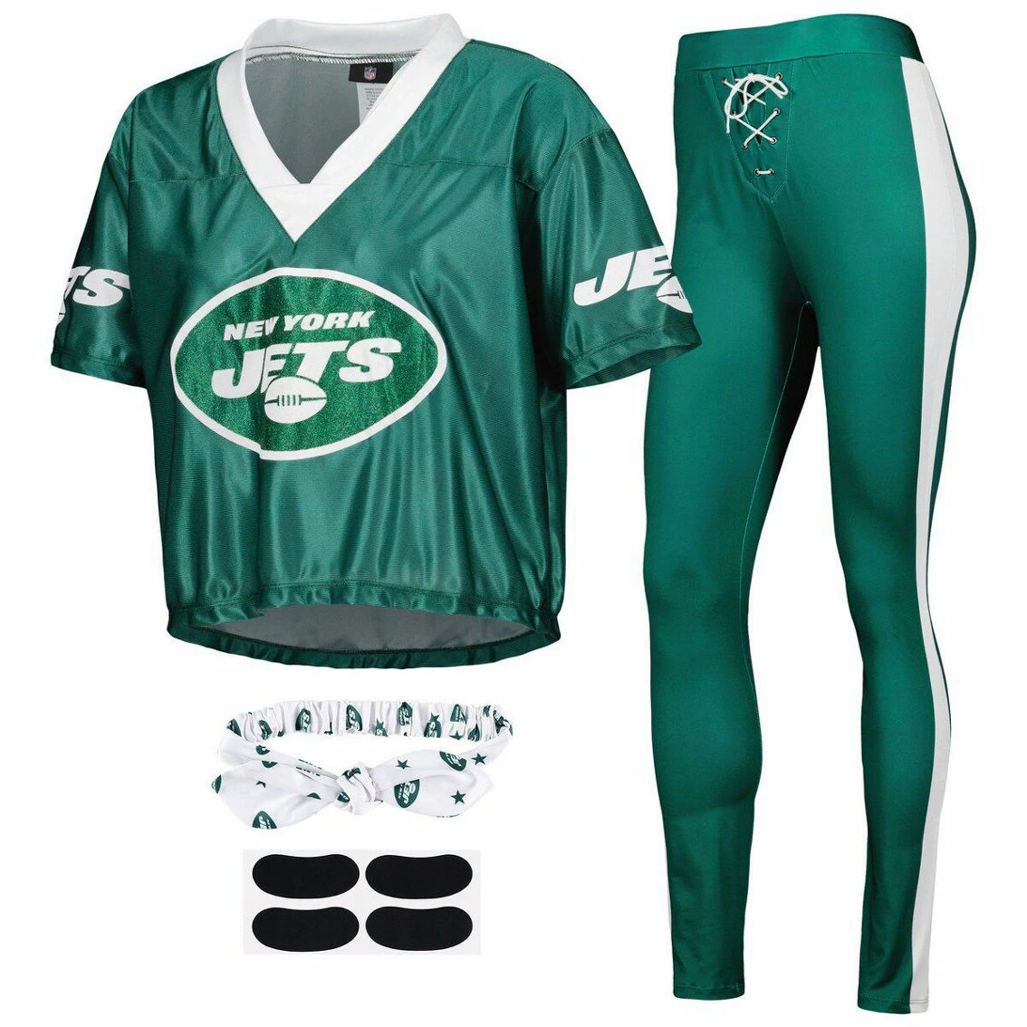 Jerry Leigh Women's Green New York Jets Game Day Costume Set