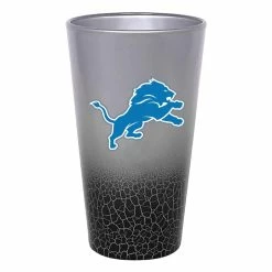 The Memory Company Detroit Lions 16oz. Crackle Pint Glass