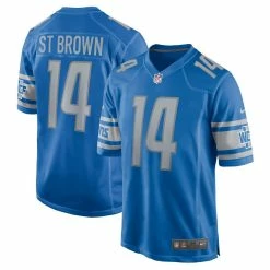 Nike Men's Amon-Ra St. Brown Blue Detroit Lions Game Player Jersey