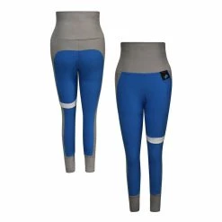 KIYA TOMLIN Women's Blue/Silver Detroit Lions Colorblock Tri-Blend Leggings