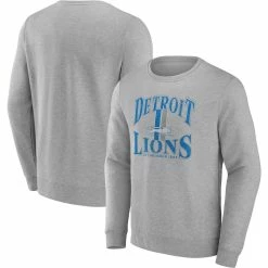 Fanatics Branded Men's Heather Gray Detroit Lions Playability Pullover Sweatshirt