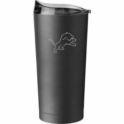 Logo Brands Detroit Lions 20oz. Black Powder Coat Tumbler