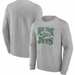 Fanatics Branded Men's Heather Gray New York Jets Playability Pullover Sweatshirt