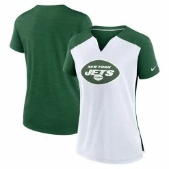 Nike Women's White/Green New York Jets Impact Exceed Performance Notch Neck T-Shirt