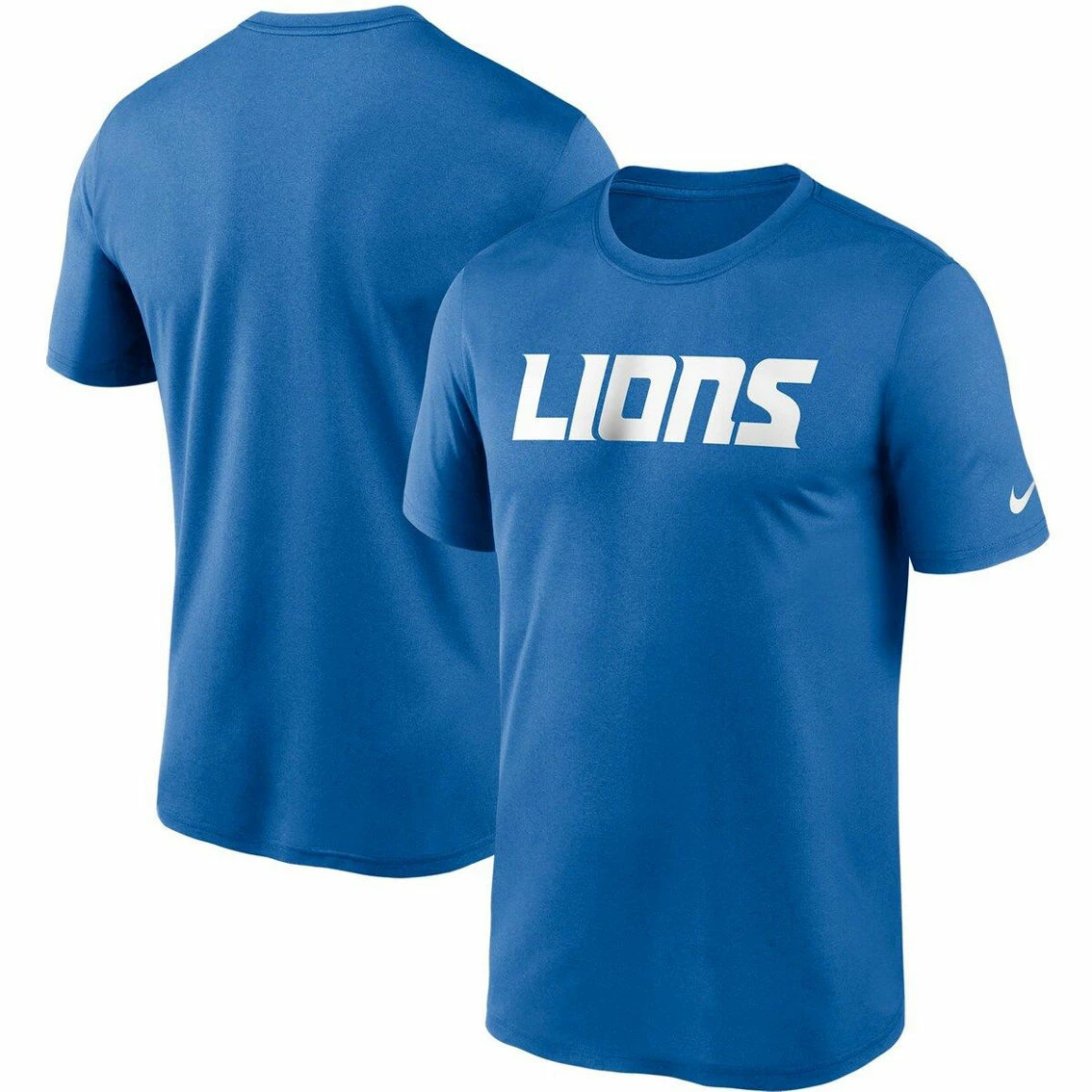 Nike Men's Blue Detroit Lions Wordmark Legend Performance T-Shirt - Image 2