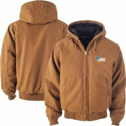 Men's Dunbrooke Tan Detroit Lions Big & Tall Dakota Canvas Hoodie Full-Zip Jacket