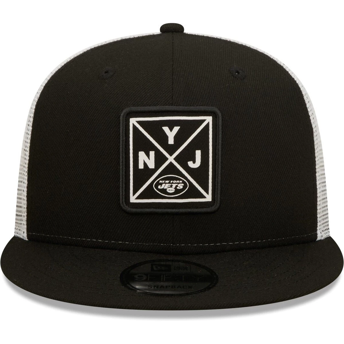 New Era Men's Black New York Jets Quad II 9FIFTY Trucker Snapback Hat - Image 3