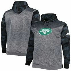 Fanatics Branded Men's Heather Charcoal New York Jets Camo Pullover Hoodie
