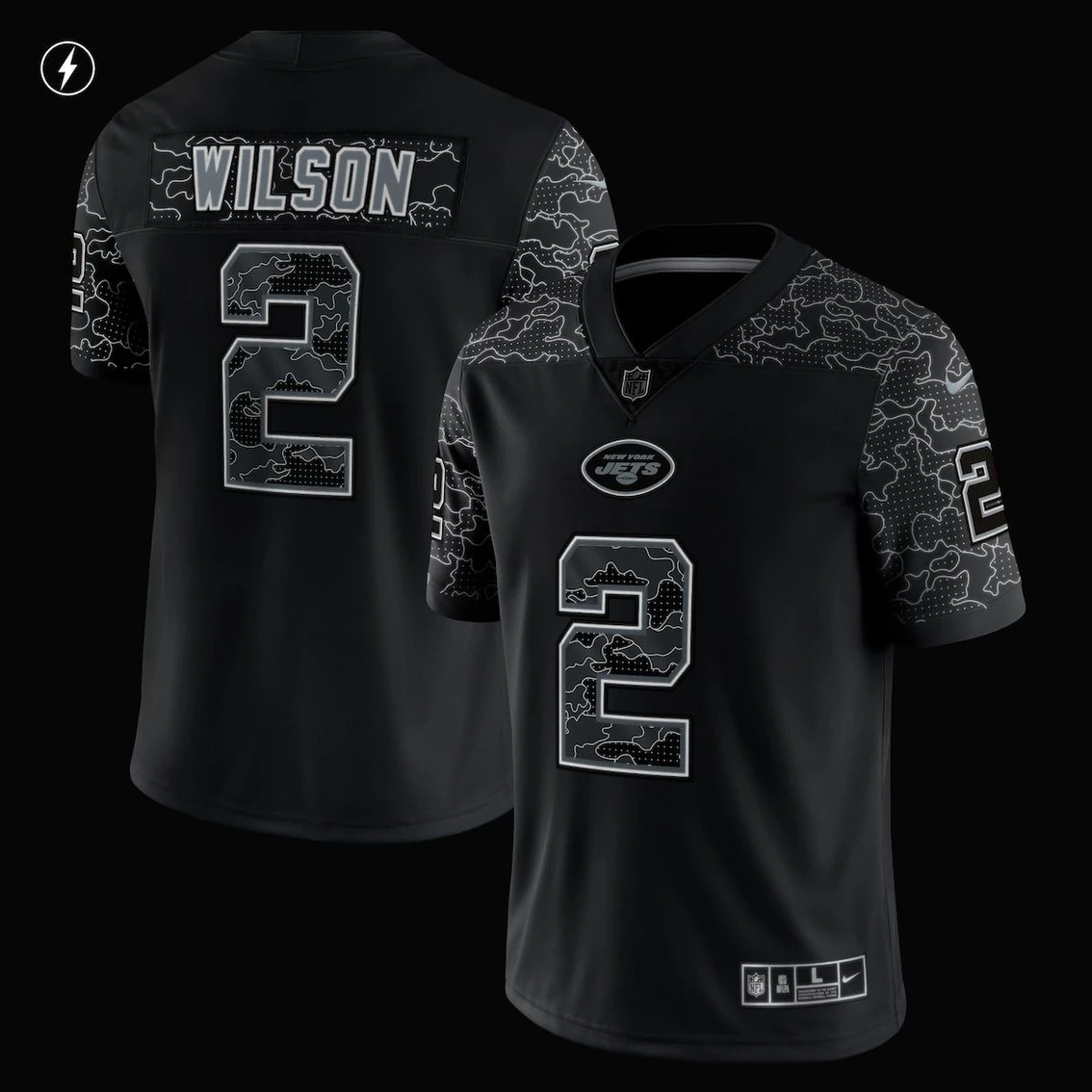 Nike Men's Zach Wilson Black New York Jets RFLCTV Limited Jersey - Image 3