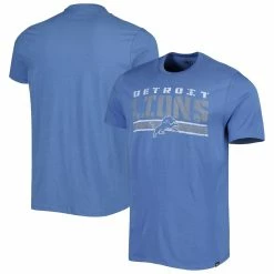 '47 Men's Blue Detroit Lions Team Stripe T-Shirt