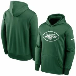 Nike Men's Green New York Jets Primary Logo Therma Performance Pullover Hoodie