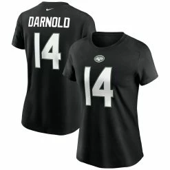 Nike Women's Sam Darnold Black New York Jets Name & Number T-Shirt