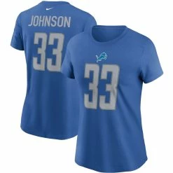 Nike Women's Kerryon Johnson Blue Detroit Lions Name & Number T-Shirt