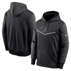 Nike Men's Black Detroit Lions RFLCTV Chevron Pullover Hoodie