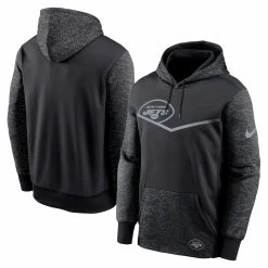 Nike Men's Black New York Jets RFLCTV Chevron Pullover Hoodie