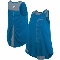 New Era Women's Blue/Silver Detroit Lions Combine Authentic Over The Top Tank Top
