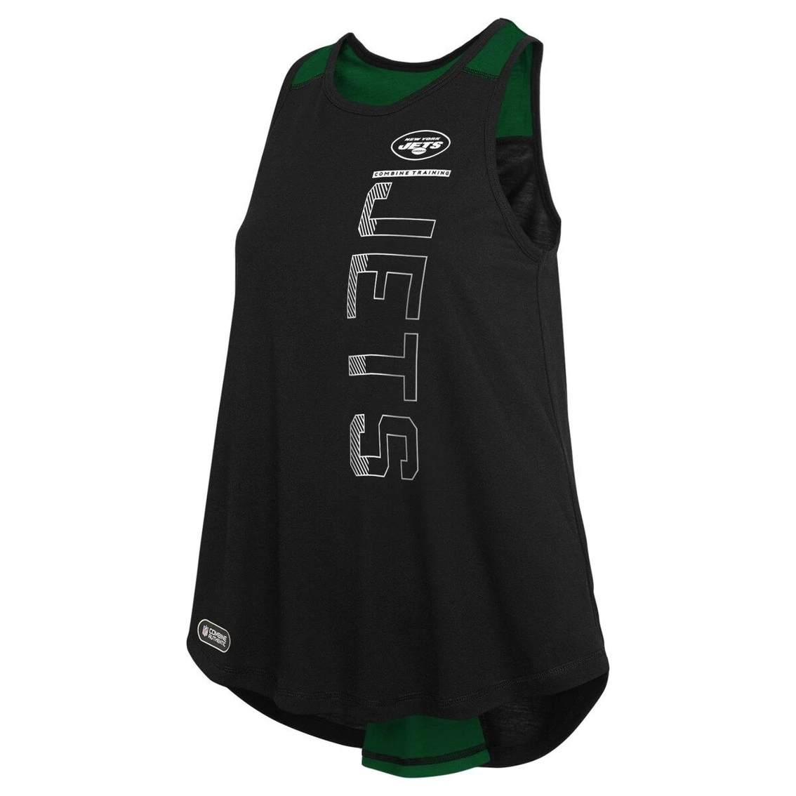 New Era Women's Black/Green New York Jets Combine Authentic Over The Top Tank Top - Image 3