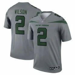Nike Men's Zach Wilson Gray New York Jets Inverted Legend Jersey