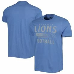 '47 Men's Blue Detroit Lions Wordmark Rider Franklin T-Shirt