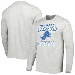 '47 Men's Heathered Gray Detroit Lions Dozer Franklin Long Sleeve T-Shirt