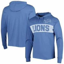 '47 Men's Blue Detroit Lions Field Franklin Pullover Hoodie