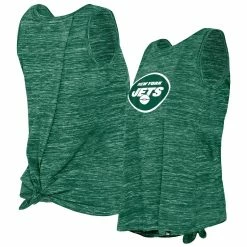 New Era Women's Green New York Jets Space Dye Tie-Back Tank Top
